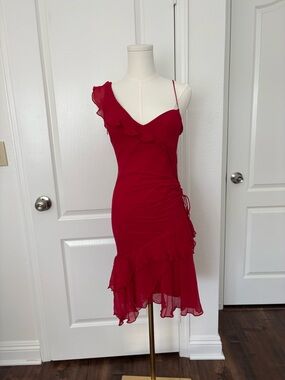 Red silk fairy dress